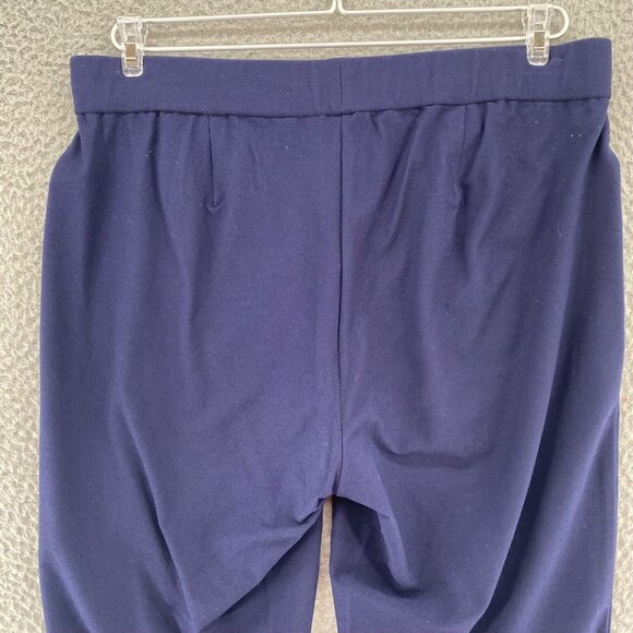 Eileen Fisher Pants Womens Small Navy Pull On Stretch Pocket Ankle Viscose Knit - Picture 4 of 12